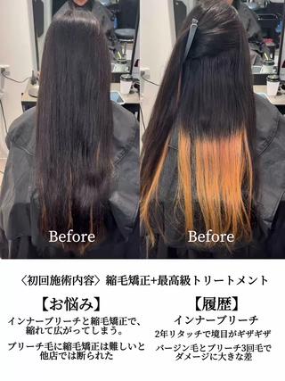 ミディアム カラー パーマ ヘアアレンジ メンズ Vel 新宿店所属・美髪矯正/髪質改善 カラー✨️Velのヘアスタイル