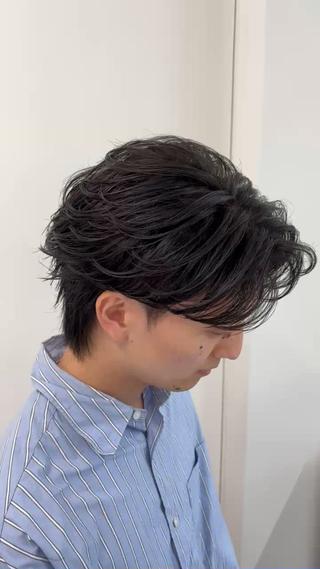ショート パーマ メンズ なりたひろと / モデル料金でご案内中のヘアスタイル