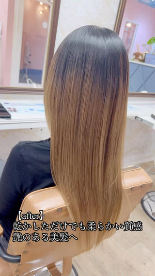 セミロング 髪質改善特化💫 韓国ヘアAyumuのヘアスタイル