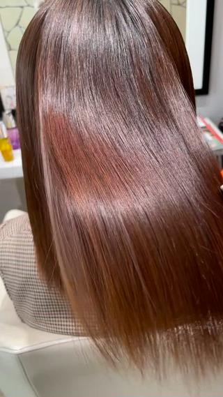 ロング パーマ k-twoたき✨艶感 カラー/美髪矯正のヘアスタイル