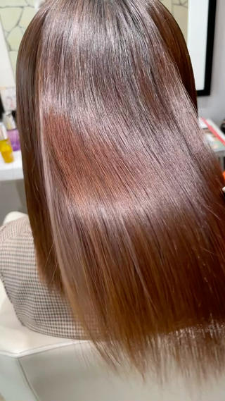 セミロング パーマ k-twoたき✨艶感 カラー/美髪矯正のヘアスタイル