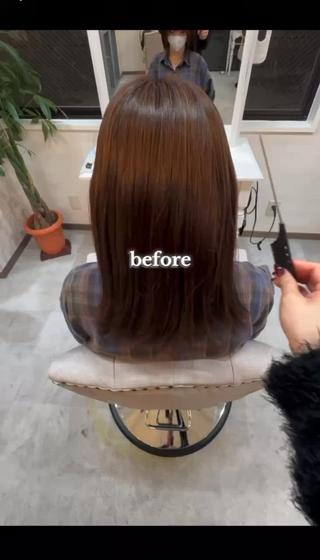 セミロング 🖤ほのか/ツヤ髪 /髪質改善/縮毛矯正のヘアスタイル