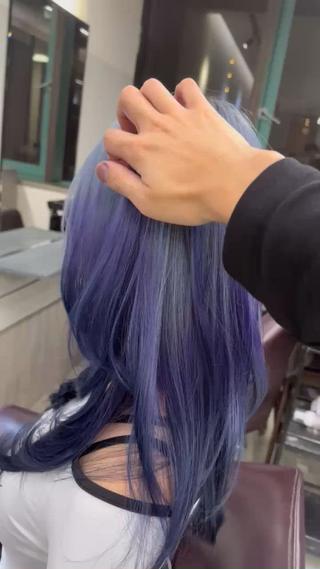 高明度サファイヤ×紫⇒ネイビーブルーへの

ルーツグラデーション

色落ちまで完璧が約束されてます！ 