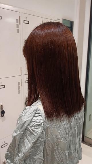 セミロング カラー 【縮毛矯正/レディー スカット】美涼🎀のヘアスタイル