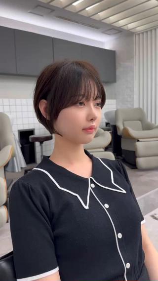 ショート ショートヘア くすみカラー、大場猛のヘアスタイル