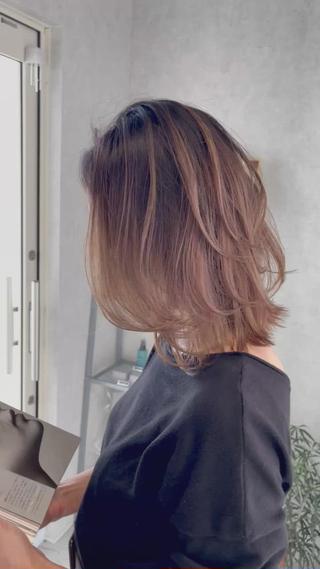 ミディアム カラー ヘアアレンジ アンドウ ユウ/ レイヤーカット/韓国のヘアスタイル