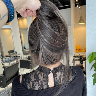 ミディアム カラー ヘアアレンジ アンドウ ユウ/ レイヤーカット/韓国のヘアスタイル