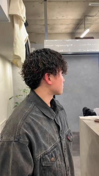 ミディアム パーマ メンズ 新宿メンズカット💈 瀧瀬 剣也のヘアスタイル
