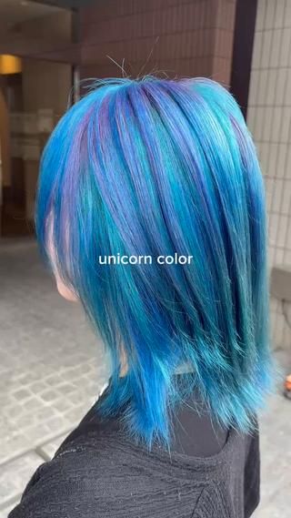 ミディアム カラー 暖水 まりあのヘアスタイル