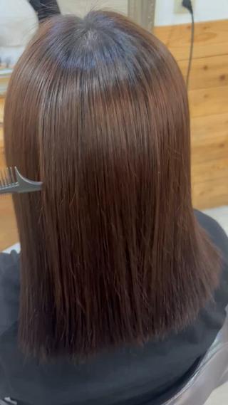 縮毛矯正でここまでまっすぐサラサラヘアに 