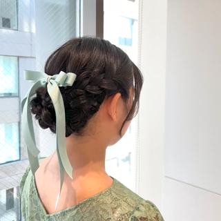 セミロング ヘアアレンジ 久力琴音''透明感 カラー''アレンジのヘアスタイル