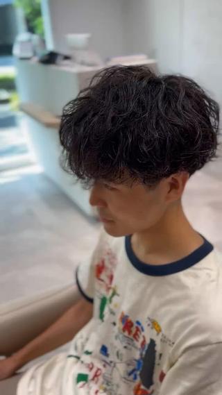 パーマ メンズ 坂口 叶汰のヘアスタイル