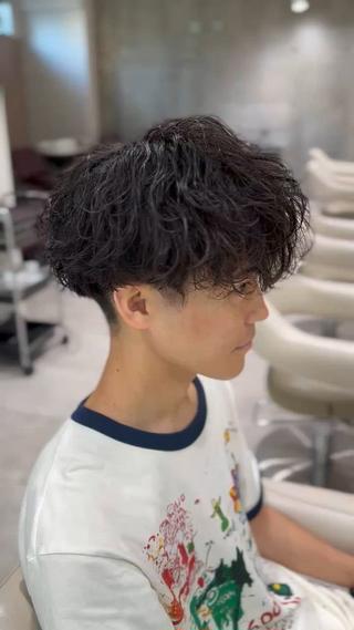 パーマ メンズ 坂口 叶汰のヘアスタイル