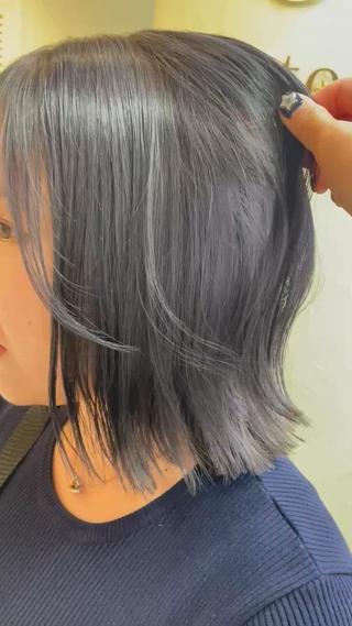 バッサリボブ
透け感のあるBluegrey 