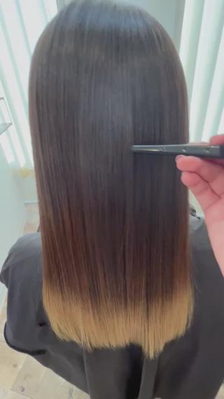 酸性縮毛の仕上げのアイロン入れた仕上がりです。