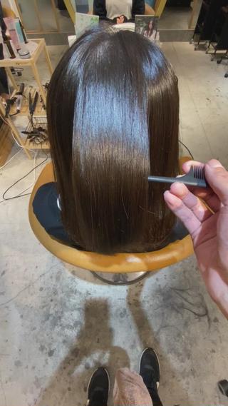 セミロング パーマ 艶髪/縮毛矯正 /髪質改善千田大地のヘアスタイル