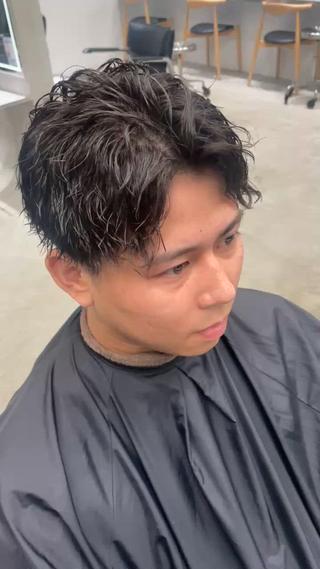 ショート パーマ メンズ fifth天神大名Ⅱ所属・fifth天神 パーマ特化 石橋航海のヘアスタイル