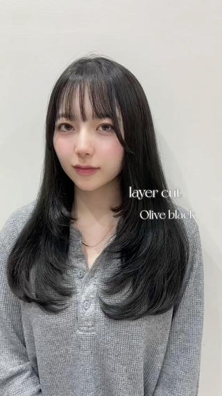 ロング カラー 🍓韓国ヘア レイヤ ーカット🍓笠原 葵のヘアスタイル