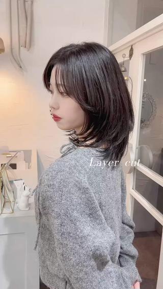 横からのシルエットも可愛いレイヤーカット得意です 