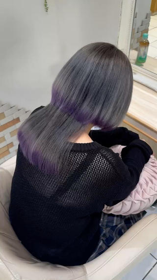 ミディアム ハイトーンカラー 髪質改善カラーノトのヘアスタイル
