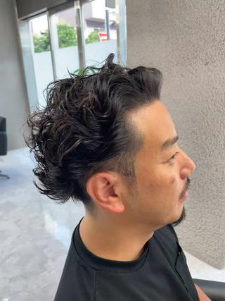ミディアム パーマ メンズ ✨️メンズ高評価✨️ 野口虎剛のヘアスタイル