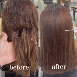 セミロング パーマ 【くせ毛さんのお悩み 解決🍀】栗橋のヘアスタイル