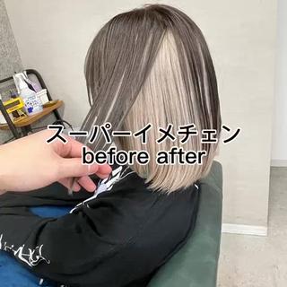 ショート カラー Lull (シェアサロンReco VIProom)所属・Lull1人美容室 バレイヤージュのヘアスタイル