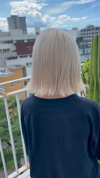 ショート カラー Lull (シェアサロンReco VIProom)所属・Lull1人美容室 バレイヤージュのヘアスタイル