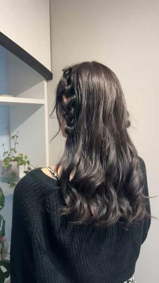 ロング カラー ヘアアレンジ アレンジ/新宿 透明感カラー/ヤノのヘアスタイル