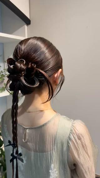 セミロング アレンジ/新宿 透明感カラー/ヤノのヘアスタイル