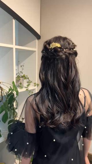 セミロング ヘアアレンジ アレンジ/新宿 透明感カラー/ヤノのヘアスタイル