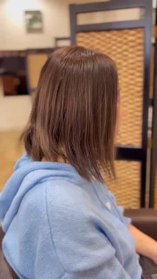 ミディアム ボブ/ナチュラル 縮毛矯正/吉川清保のヘアスタイル