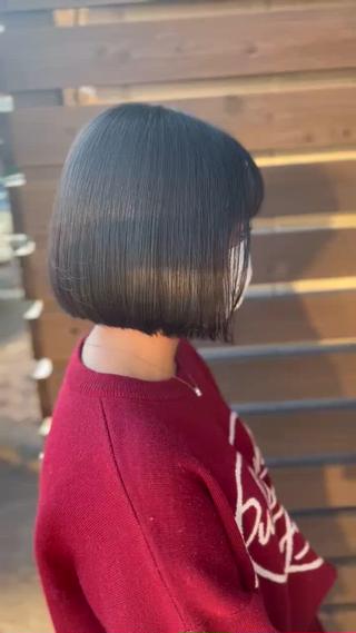 ミディアム ボブ/ショートボブ/ 縮毛矯正/吉川清保のヘアスタイル