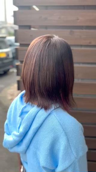 ミディアム ボブ/ナチュラル 縮毛矯正/吉川清保のヘアスタイル