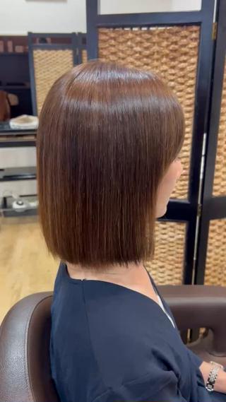 ショート ボブ/ショートボブ/ 縮毛矯正/吉川清保のヘアスタイル