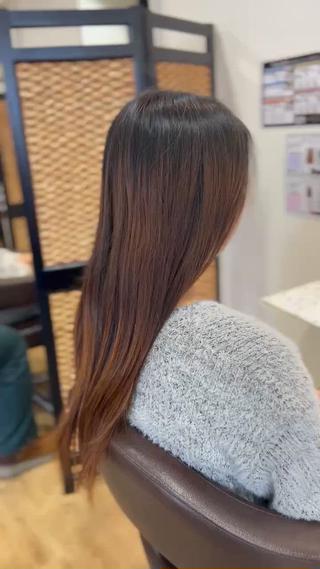 ロング ボブ/ナチュラル 縮毛矯正/吉川清保のヘアスタイル