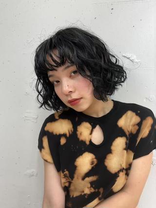 パーマ RIN パーマ/暖色カラーのヘアスタイル