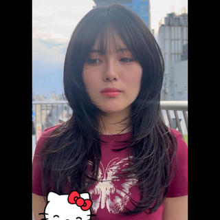 セミロング カラー レイヤーカット ダブルカラーのヘアスタイル