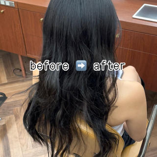セミロング カラー レイヤーカット ダブルカラーのヘアスタイル