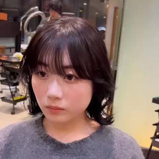 ミディアム パーマ タンバルモリパーマ 礒井メンキのヘアスタイル