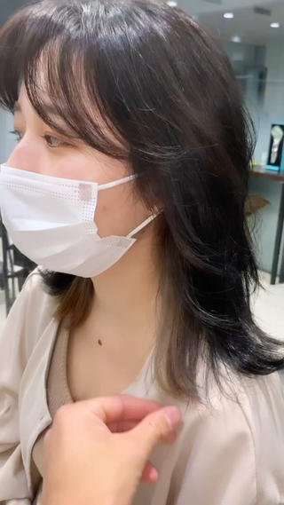 ミディアム タンバルモリパーマ 礒井メンキのヘアスタイル