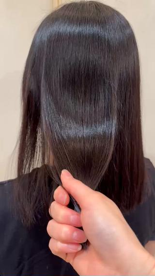 ドライヤーするだけでこの艶 