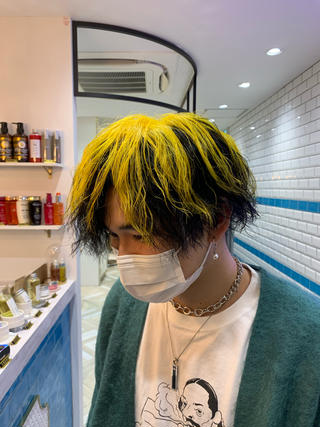 ミディアム カラー メンズ 新宿/韓国レイヤー 髪質改善カラー/角所のヘアスタイル