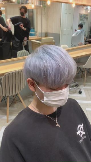 ショート カラー メンズ 新宿/韓国レイヤー 髪質改善カラー/角所のヘアスタイル