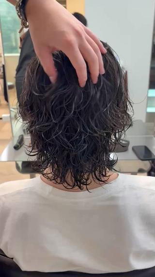 ミディアム パーマ メンズパーマ特化 園田　楓莉のヘアスタイル