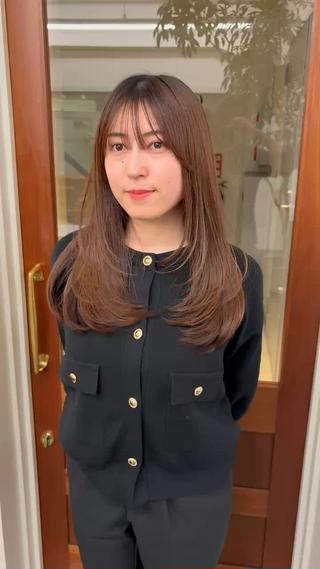 セミロング レイヤー/顔周り/ 透明感/ののか💞のヘアスタイル