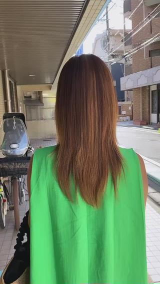 セミロング 縮毛矯正☆白髪ぼかし 専門ゆうぞうのヘアスタイル