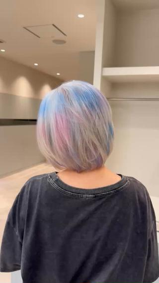 ショート カラー 🫧ペール系カラー /羽エクステ秀喜🫧のヘアスタイル