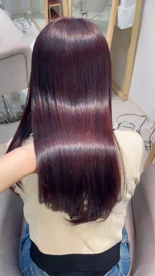 ラベンダーピンク×レイヤーカット 