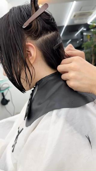 ショート カラー ボブ/レイヤー/ケア パーマ/リュウタのヘアスタイル